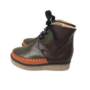 Stella McCartney Kids UK 29 US 12 Faux Fur Brown Johnny Ankle Boots